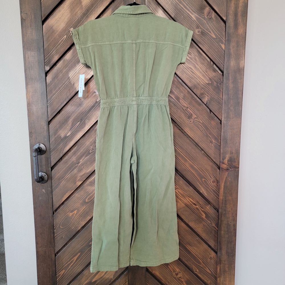 Girls Cat & Jack Girls Dark Olive Wide Leg Jumpsuit M(8) - Picture 2 of 6